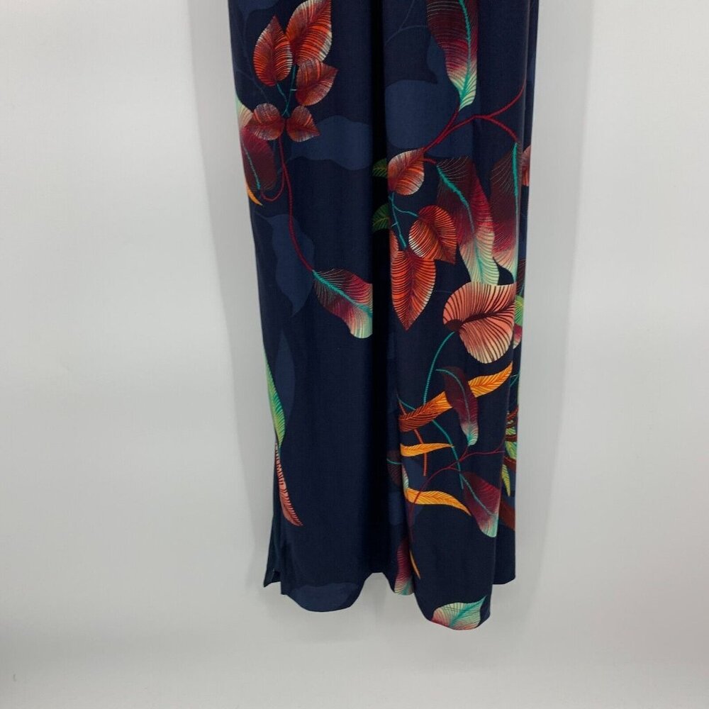 Rachel Roy Maxi Dress Blue Floral Crisscross Halter Neck Sleeveless - Picture 12 of 12